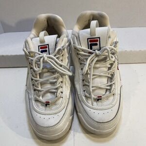 Fila Womens Walking Sneakers Shoes Size 9.5 White Synthetic Leather